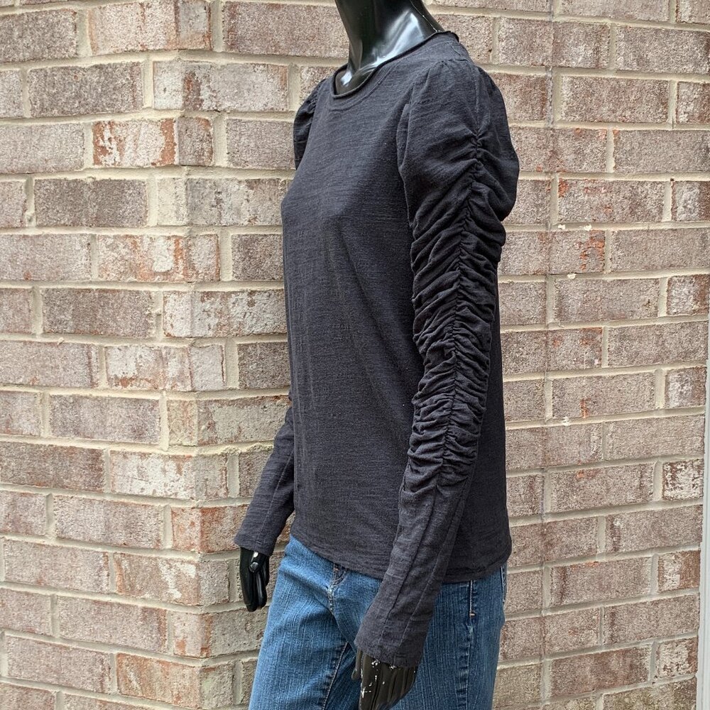 We The Free Natasha Crewneck Ruched Long Sleeve Top Sz M - Picture 4 of 13